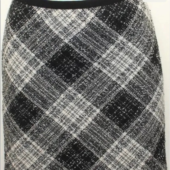 Kensie Wool Mini Skirt Tweed Skirt Women Sz 2 Waist 26 Grey/ Black Tartan Plaid - Picture 5 of 9
